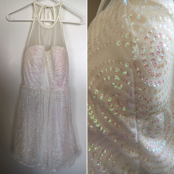 Sparkly white winter formal dress or prom dress!