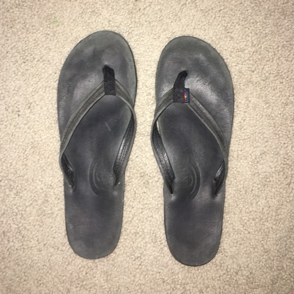 black rainbow sandals