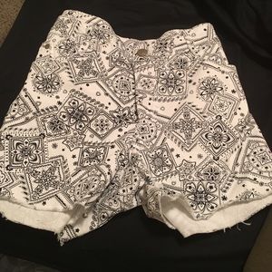 Bandana looking jean shorts