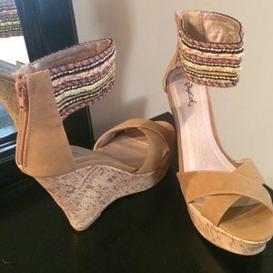 Qupid platform wedge heels never worn