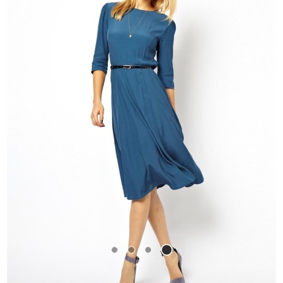 ASOS Blue Midi Skater Dress