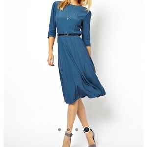 ASOS Blue Midi Skater Dress