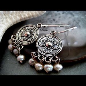 Mini chandelier earrings on Sterling silver