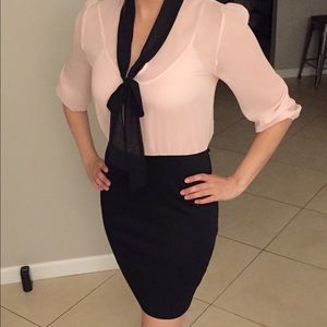 Pink and black dress