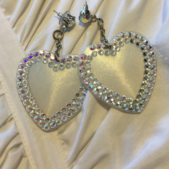 Clear Tarina Tarantino Heart Earrings