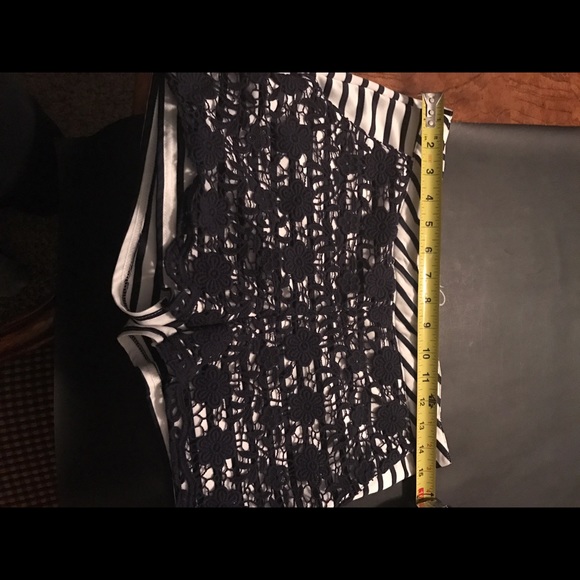 Blue Pepper navy and white striped boho lace short - Picture 3 of 4
