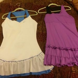 Two ruffled tennis dresses nike. Size large