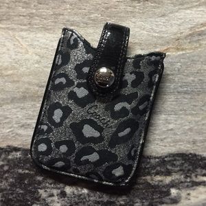Leopard Coach Phone Holder
