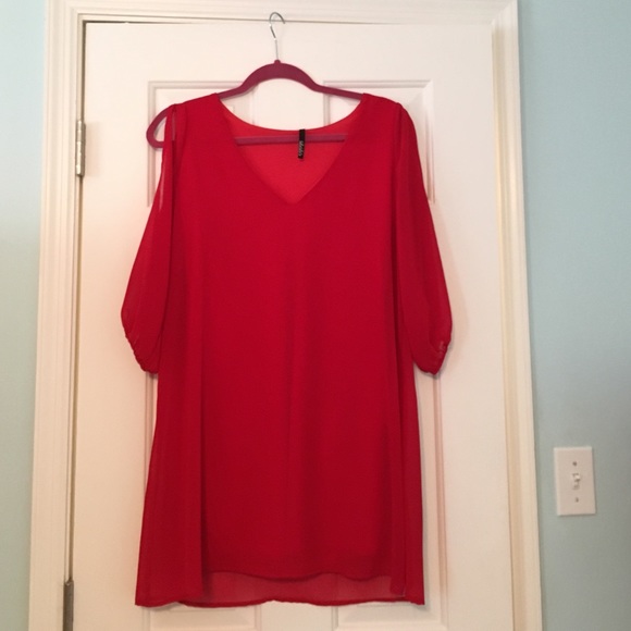 Lulu's Shifting Dears Red Long Sleeve Dress