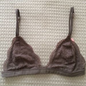 Taupe Triangle Lace Bralette