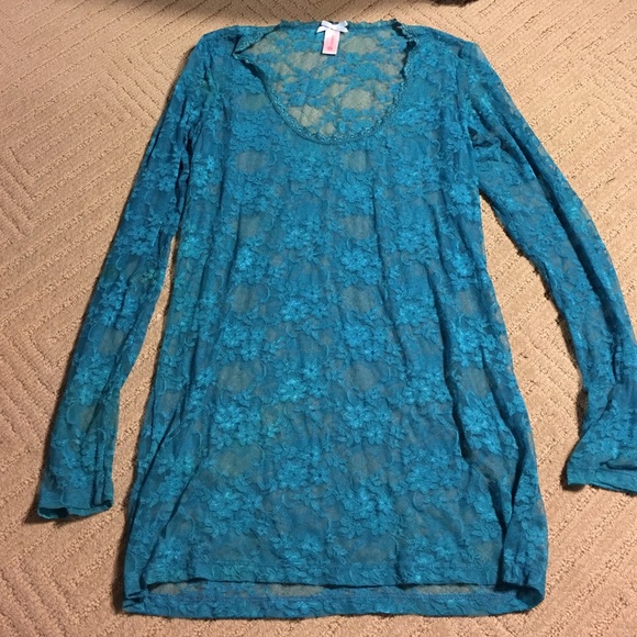 Long sleeve knee high see through dress