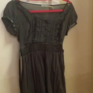 Grey capped sleeve short dress