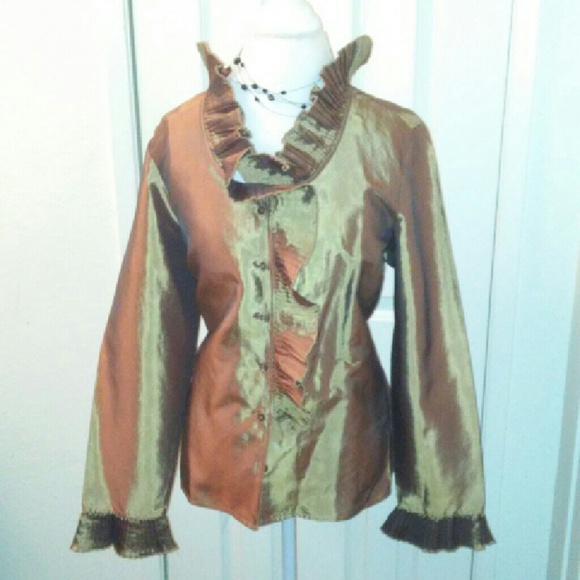 Bronze shimmer dressy blouse