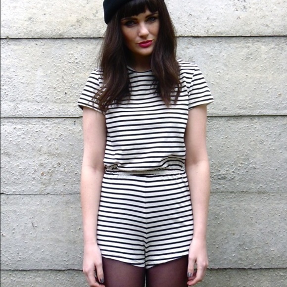 Striped AA tee shirt romper - Picture 2 of 4