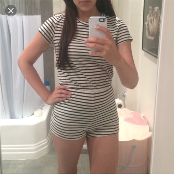 Striped AA tee shirt romper - Picture 3 of 4