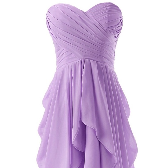 Chiffon Bridesmaid Dress Short Sweetheart  Gown