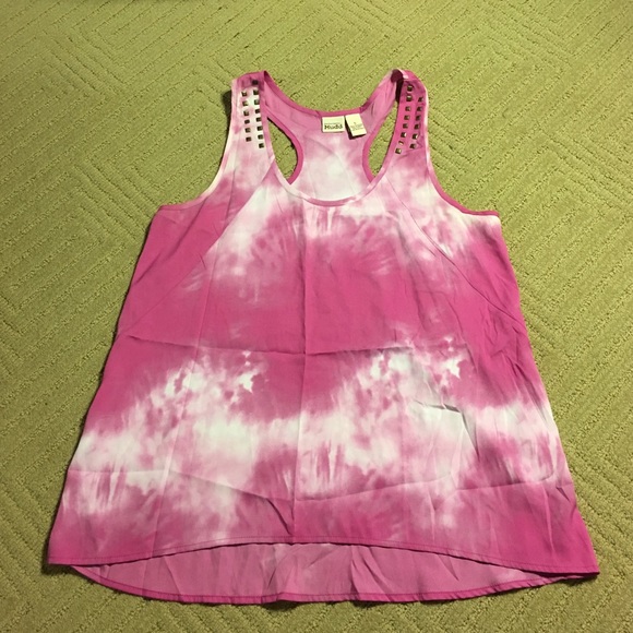 Pink and white tank top