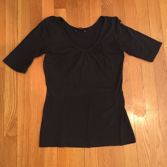 Express Black V-Neck 3/4 Sleeve Shirt sz S