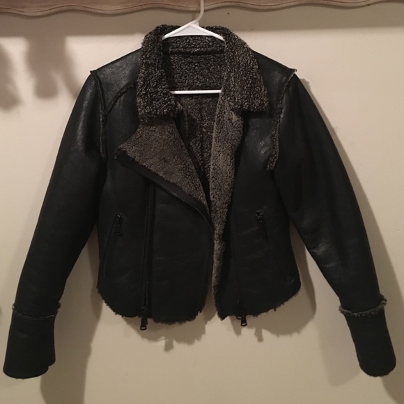 Genuine Shearling Moto Jacket