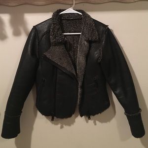 Genuine Shearling Moto Jacket
