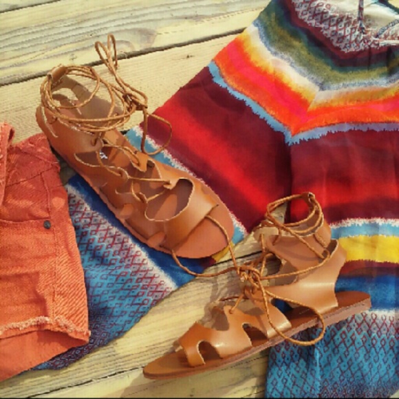 🌺🌴🍹Brazil Summer Sunset.... Gladiator Sandals - Picture 2 of 4