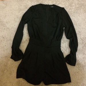 Black Long Sleeve Romper