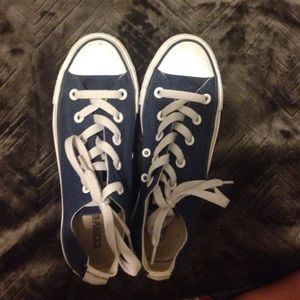 Navy blue and cream converses