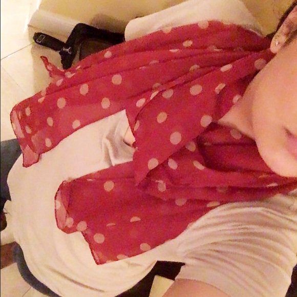 Burgundy Polka Dot scarf
