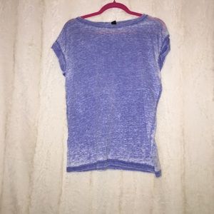 Distressed Blue Cuffed Tee