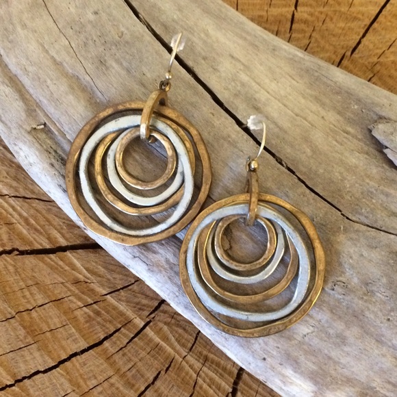 Chico's Gold & Silver Multi-Loop Earrings