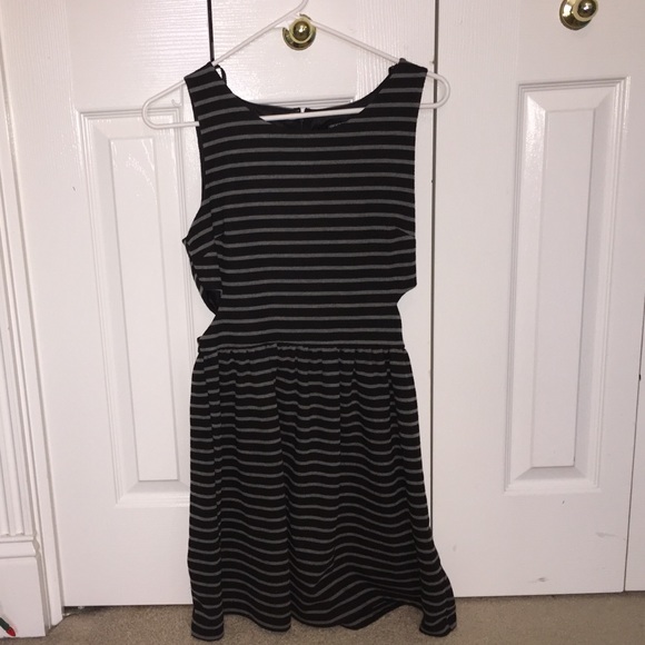 Black and Gray Striped Dress - Picture 1 of 2