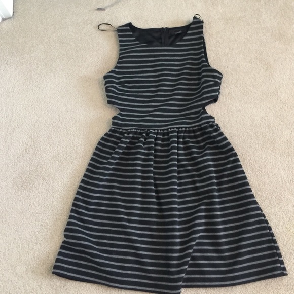 Black and Gray Striped Dress - Picture 2 of 2