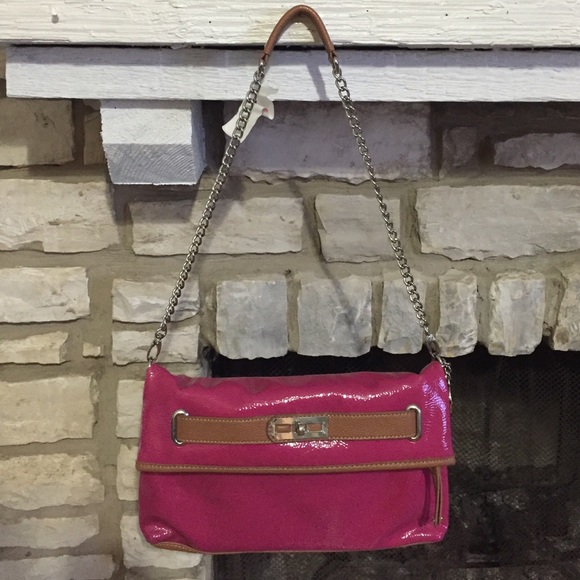 Like new Nine West high gloss pink bag
