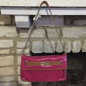 Like new Nine West high gloss pink bag