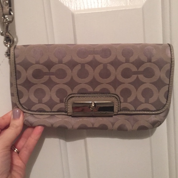 Authentic large coach wristlet