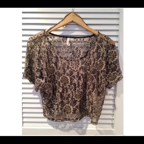 Willow & Clay beaded/ embellished crop top.