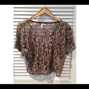 Willow & Clay beaded/ embellished crop top.