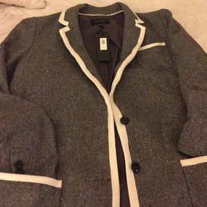 Tweed Contrast Trim Blazer