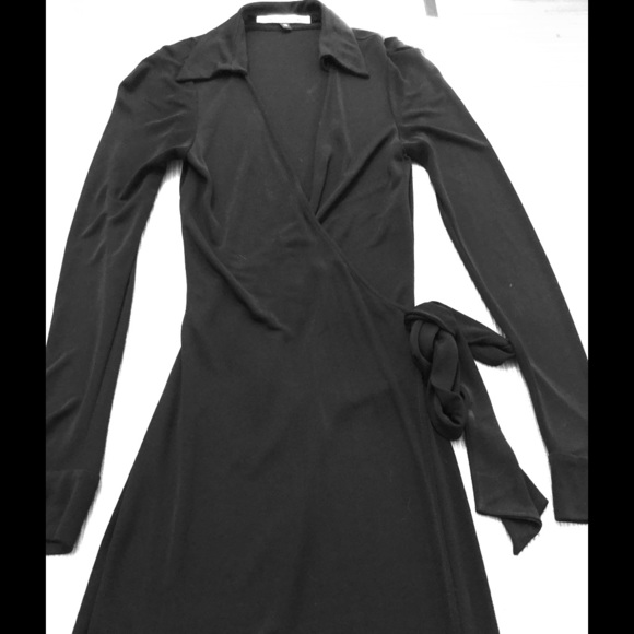 DVF black wrap dress