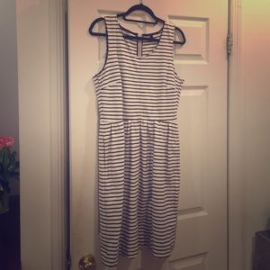 J.Crew Blue and White Striped Cotton Dress