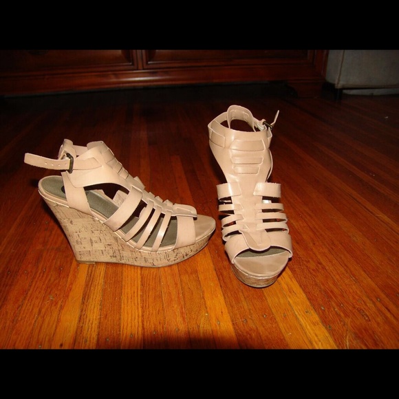Beige wedges
