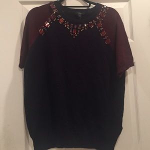J.Crew Bejeweled Short-Sleeve Sweater
