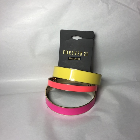 Set of three neon bangles