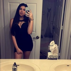 Black collar dress