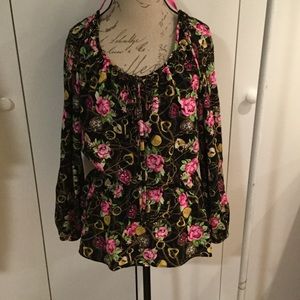 Betsey Johnson flower shirt Large left