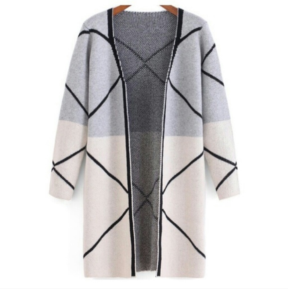 Geo print cozy cardigan