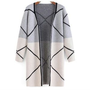 Geo print cozy cardigan