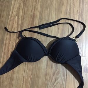 Cute plain black push-up bathing suit top
