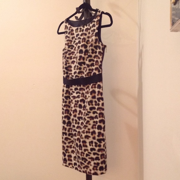 Ann Taylor Petite Pencil Dress Leopard