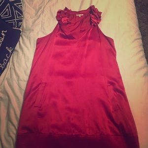 Silk ruffled collard dress (with pockets)